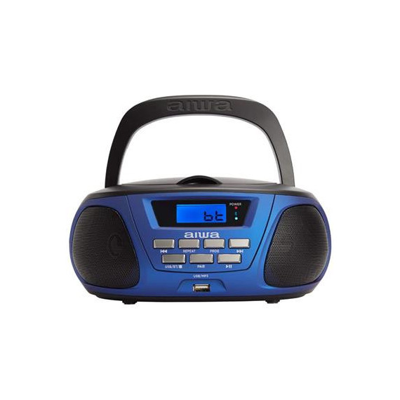 AIWA Radio CD Portatil BLUETOOTH Boombox BBTU-300BL Azul USB,MP3,AUX In