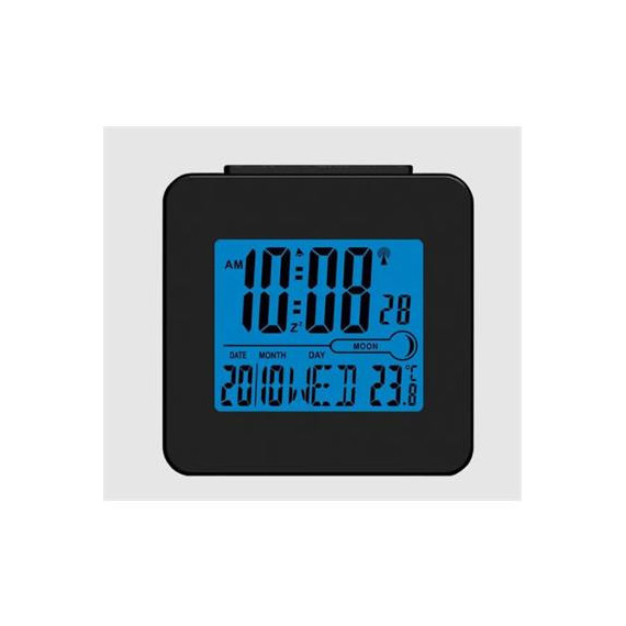 DENVER Radio Reloj Digital REC-34 con Termometro Negro