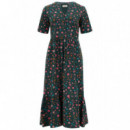 SUGARHILL BRIGHTON Vestidos Vestido Sugarhill de Algodón Orgánico Heather MIDI Smock Dark Green Forest Floral