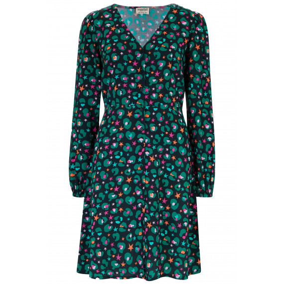 SUGARHILL BRIGHTON Vestidos Vestido Sugarhill Natalia Tea Black Multi Star Leopard