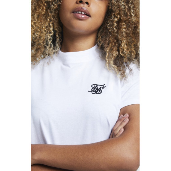 Siksilk Retro Box Fit Crop Tee Optic Whi  SIK SILK