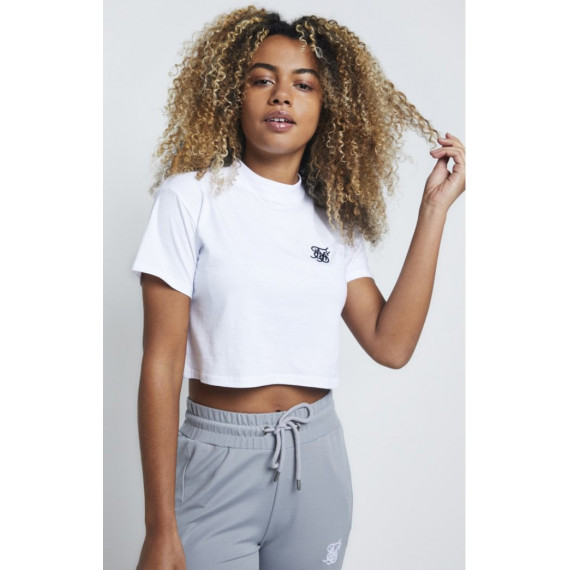 Siksilk Retro Box Fit Crop Tee Optic Whi  SIK SILK - Guanxe Atlantic Marketplace