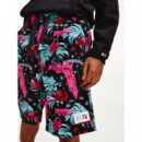 Tjm Miami Print Basketball Short Black M  TOMMY JEANS