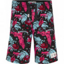 Tjm Miami Print Basketball Short Black M  TOMMY JEANS