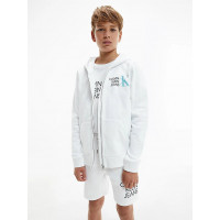 Hybrid Logo Zip Through Bright White  CALVIN KLEIN