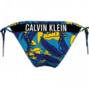 Cheeky String Side Tie-print Tropical Pr  CALVIN KLEIN