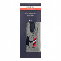 Th Men Footie 4P Giftbox Grey Melange /  TOMMY HILFIGER - Guanxe Atlantic Marketplace