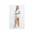 SS21 Stripe Print Crop Tee - Aqua  SIK SILK