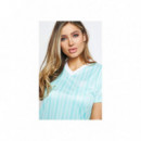 SS21 Stripe Print Dress - Aqua  SIK SILK