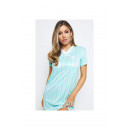 SS21 Stripe Print Dress - Aqua  SIK SILK