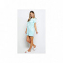 SS21 Stripe Print Dress - Aqua  SIK SILK