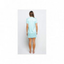 SS21 Stripe Print Dress - Aqua  SIK SILK