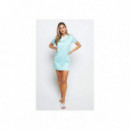 SS21 Stripe Print Dress - Aqua  SIK SILK