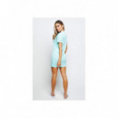 SS21 Stripe Print Dress - Aqua  SIK SILK