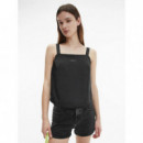 Wide Straps Satin Top Ck Black  CALVIN KLEIN