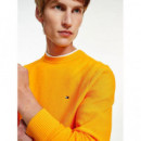 Basic Structure Crew Neck Amber Ochre  TOMMY HILFIGER