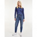 Tjw Button Through Polo Ls Twilight Navy  TOMMY JEANS