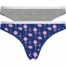 Thong 2PK Grey Heather/rozez Print  CALVIN KLEIN