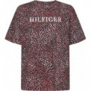 Relaxed Aop C-nk Tee Ss Feather Prt / Re  TOMMY HILFIGER