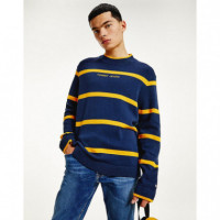 Tjm Branded Stripe Sweater Twilight Navy  TOMMY JEANS - Guanxe Atlantic Marketplace