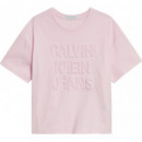 Debossed Logo T-shirt Sweetest Pink  CALVIN KLEIN
