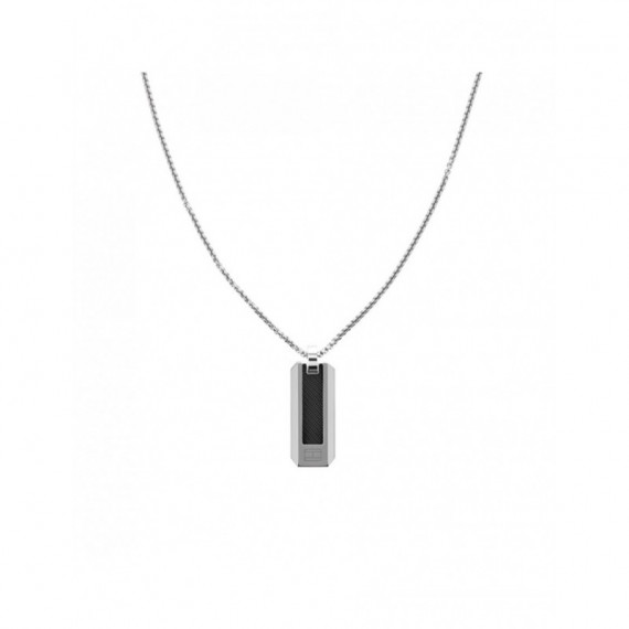 Collar Ac Inox C/rectangular Fibra Carbn  TOMMY HILFIGER