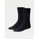 Th Men Sock Classic 2P Navy Clasico  TOMMY HILFIGER