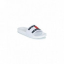 Tommy Jeans Flag Pool Slide Ecru  TOMMY HILFIGER