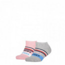 Th Kids Sneaker 2P Logo Ribbon Pink / Gr  TOMMY HILFIGER