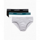 Pack de 3 Slips Bl/gr/negro  LACOSTE