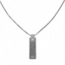 Collar Ac Inox Colgante Rect con Logo Ma  TOMMY HILFIGER