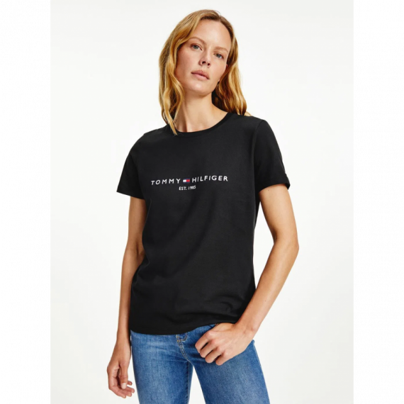 Heritage Hilfiger C-nk Reg Tee Black  TOMMY HILFIGER