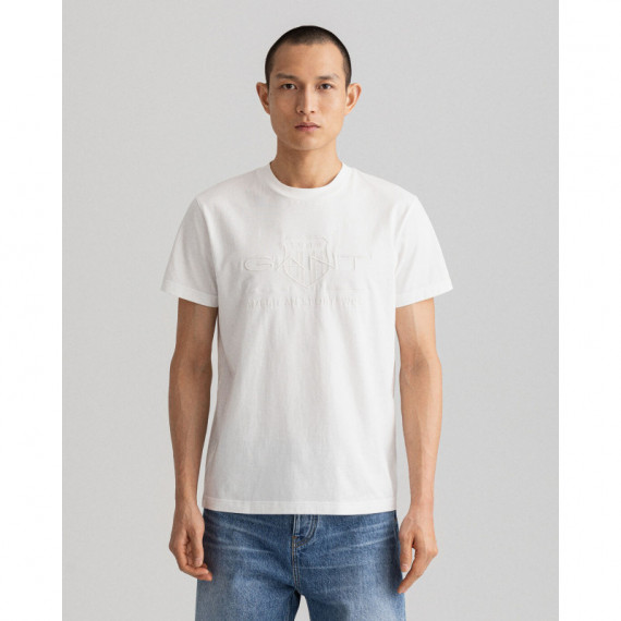 Reg Tonal Shield Ss T-shirt Eggshell  GANT