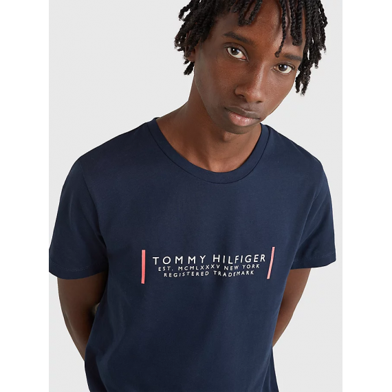 Text Bar Corp Tee Desert Sky  TOMMY HILFIGER