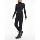 Rib Mock Neck Ck Black  CALVIN KLEIN