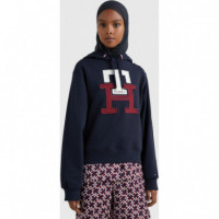 Large Monogram Th Hoodie Desert Sky  TOMMY HILFIGER - Guanxe Atlantic Marketplace