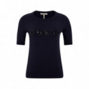 Chantal Rn Ss Swtr Blackened Blue  GUESS