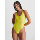 Scoop Back One Piece Lemonade Yellow  CALVIN KLEIN