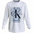 Lightbox Graphic Ls Tee Bright White  CALVIN KLEIN