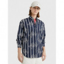Monogram Sail Stripe Shirt Carbon Navy /  TOMMY HILFIGER
