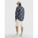 Monogram Sail Stripe Shirt Carbon Navy /  TOMMY HILFIGER