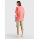 Pigment Dyed Linen Rf Shirt S/s Peach Du  TOMMY HILFIGER