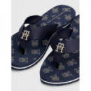 Chanclas TOMMY HILFIGER - Th Elevated Flip Flop Space Blue