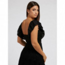 Ruffle Raina Top Black  GUESS