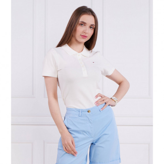 1985 Slim Pique Polo Ss Ecru  TOMMY HILFIGER