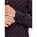 Camisa HUGO Kenno Estampada Open Pink