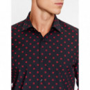 Camisa HUGO Kenno Estampada Open Pink