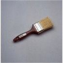 Brocha Plana Universal Super Mango Plastico Marron Pelo Blanco