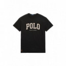 Camisetas Hombre Camiseta POLO RALPH LAUREN de Punto Jersey con Logotipo Negra