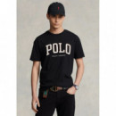 Camisetas Hombre Camiseta POLO RALPH LAUREN de Punto Jersey con Logotipo Negra